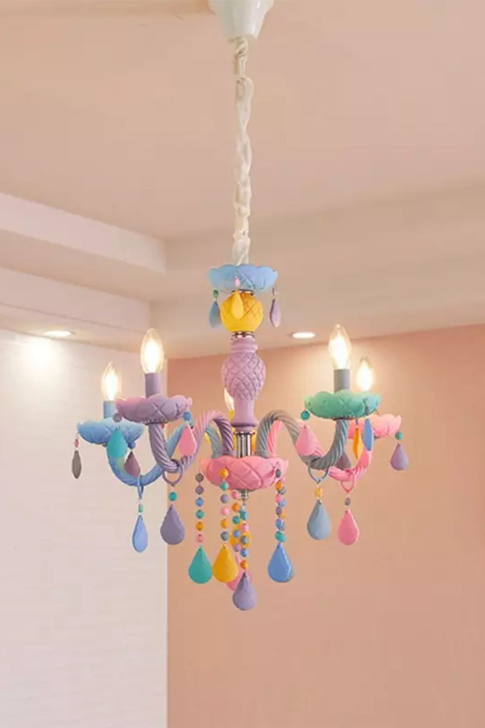 Macaron Children's Candle Chandelier - view 2 | vexalamps