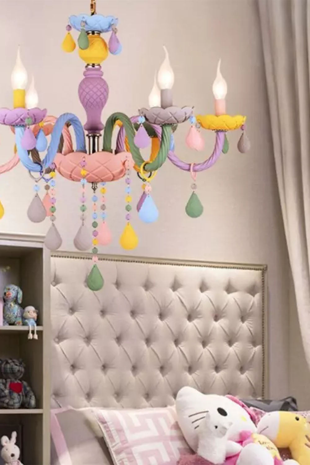 Macaron Children's Candle Chandelier - view 7 | vexalamps