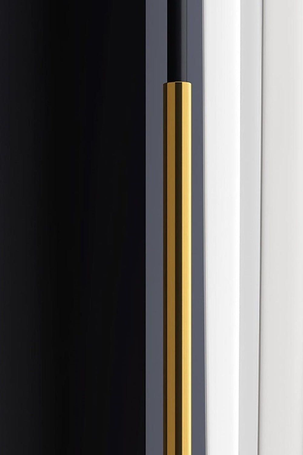 Marlowe Gooseneck Reading Floor Lamp | Matte Black and Brass | Close-up shot showing the seamless black gooseneck and brass pole connection | vexa lamps