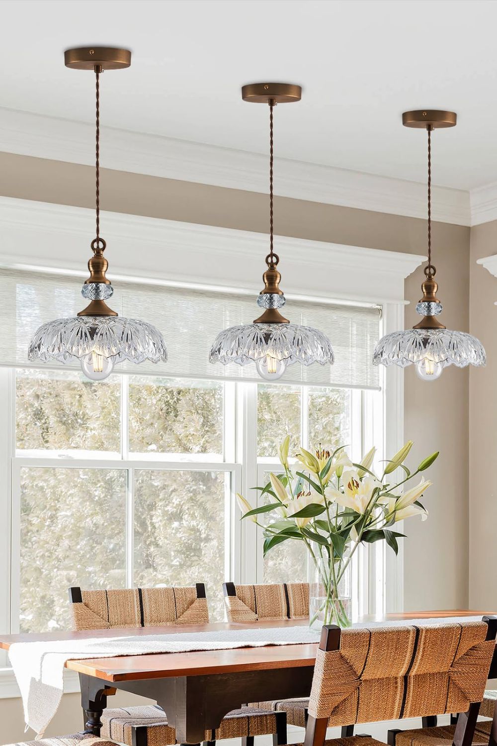 Mid-Century Clear Glass Pendant Light - view 7 | vexalamps