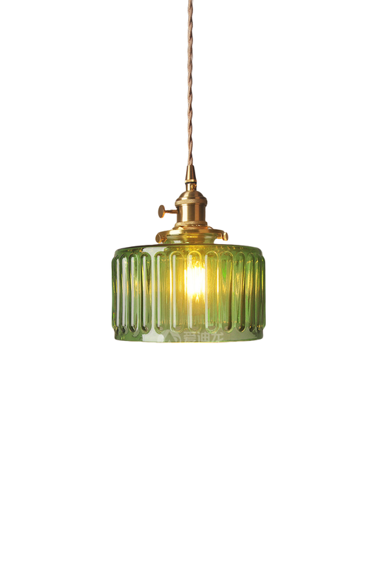 Mid-Century Grooved Glass Pendant Lamp | vexalamps