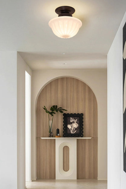 Milk Glass Ceiling Light - view 2 | vexalamps
