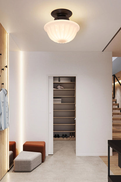 Milk Glass Ceiling Light - view 4 | vexalamps