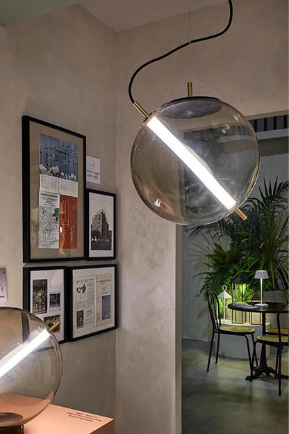 Minimalist Glass Ball Pendant Light - view 2 | vexalamps