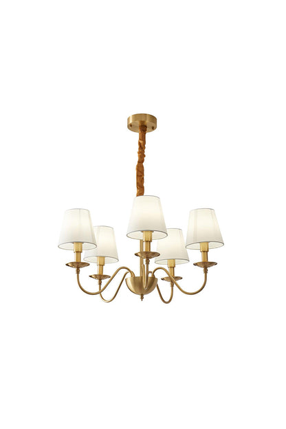 Modern Brass Fabric Chandelier - view 13 | vexalamps