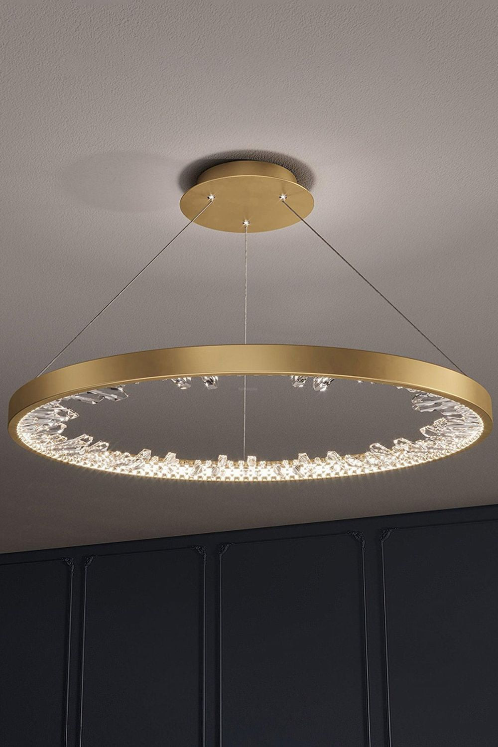 Modern Halo Crystal Ring Chandelier - view 9 | vexalamps