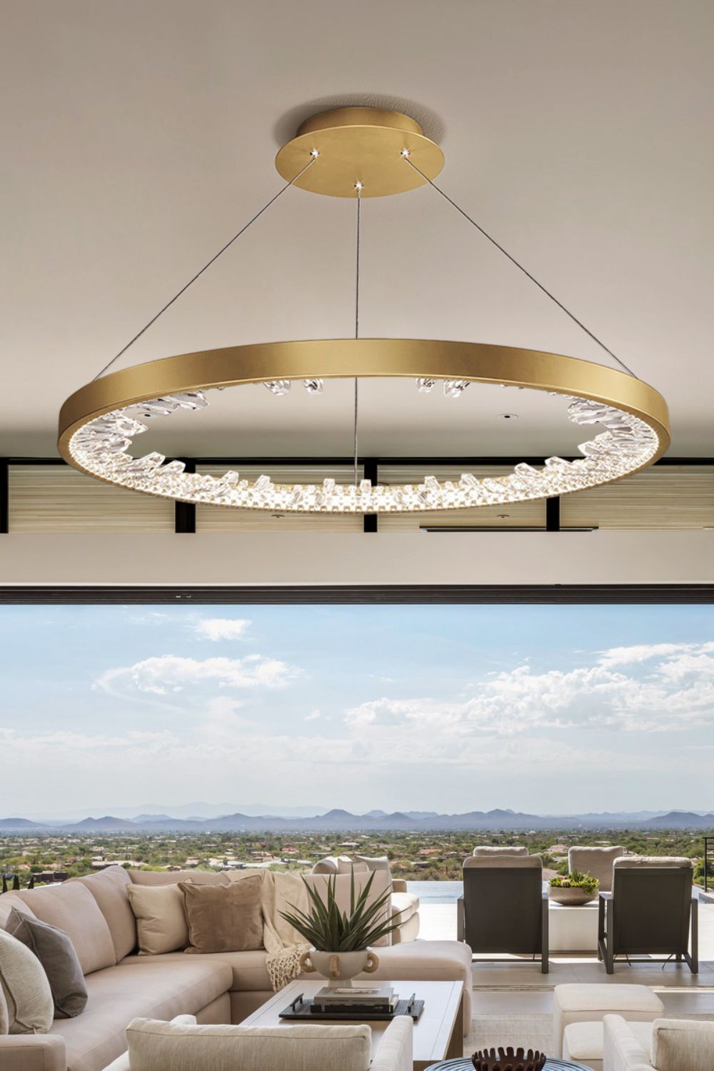 Modern Halo Crystal Ring Chandelier - view 3 | vexalamps