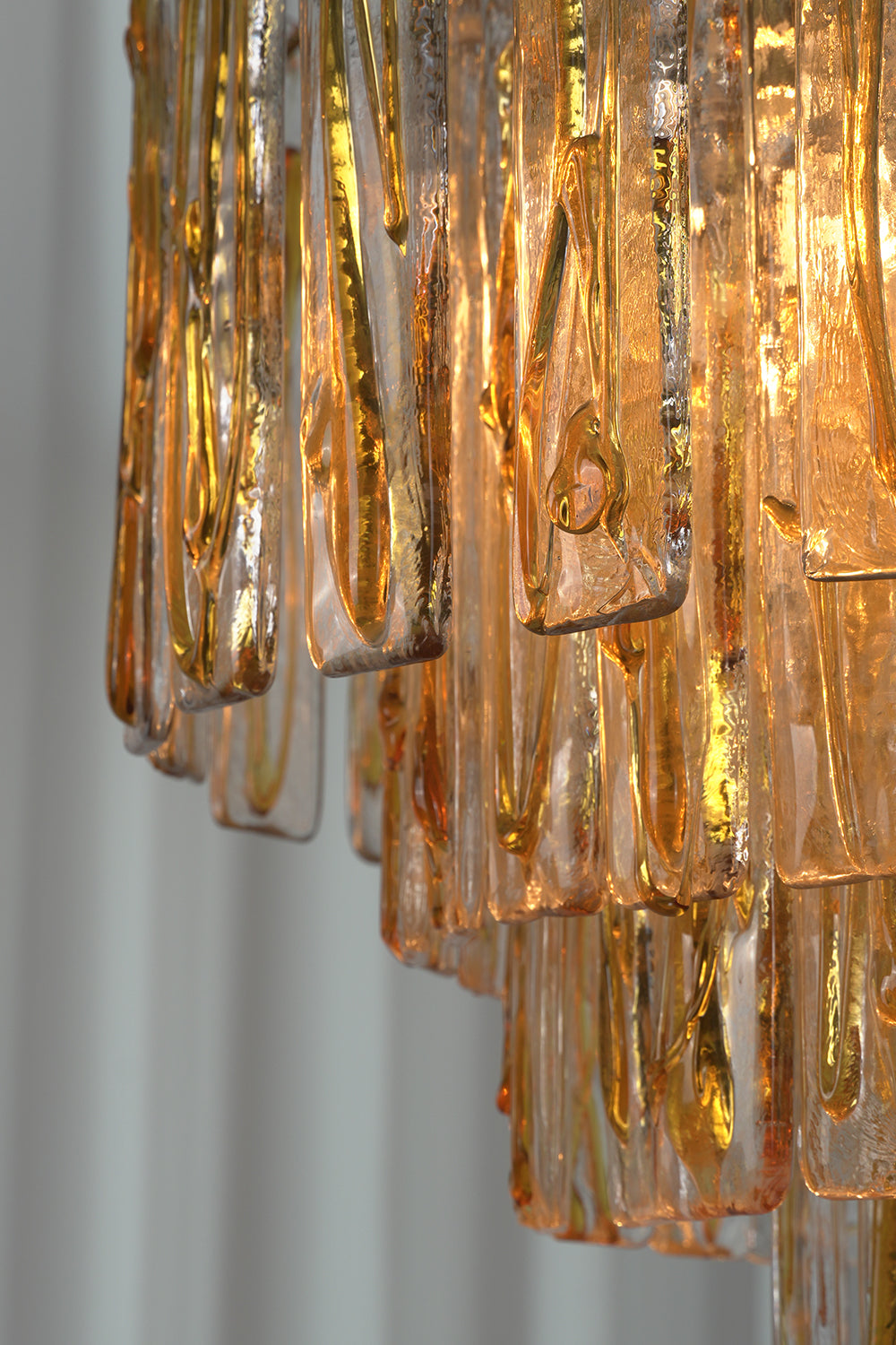 Molten Amber Glass Chandelier |Glass detail | vexa lamps