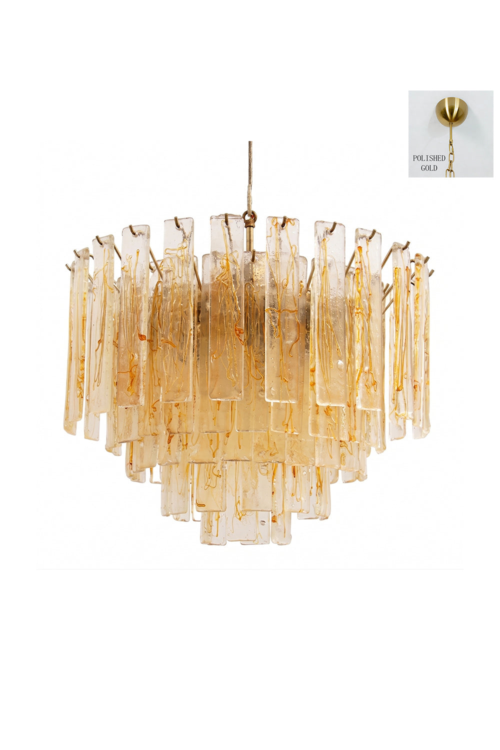 Molten Amber Glass Chandelier vexa lamps
