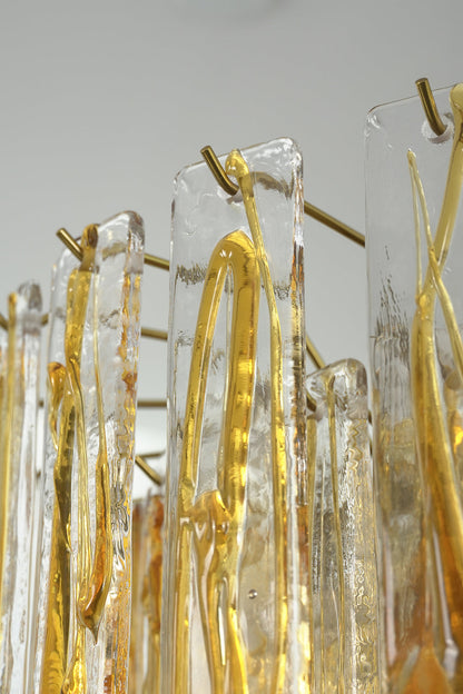 Molten Amber Glass Chandelier |Glass detail | vexa lamps