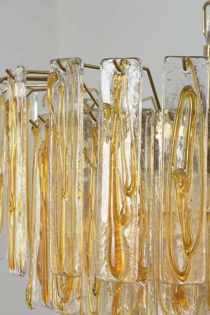 Molten Amber Glass Chandelier |Glass detail | vexa lamps