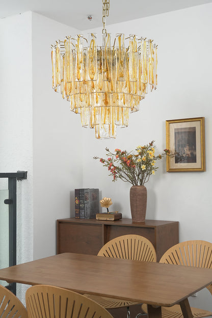 Molten Amber Glass Chandelier for Restaurant | vexa lamps