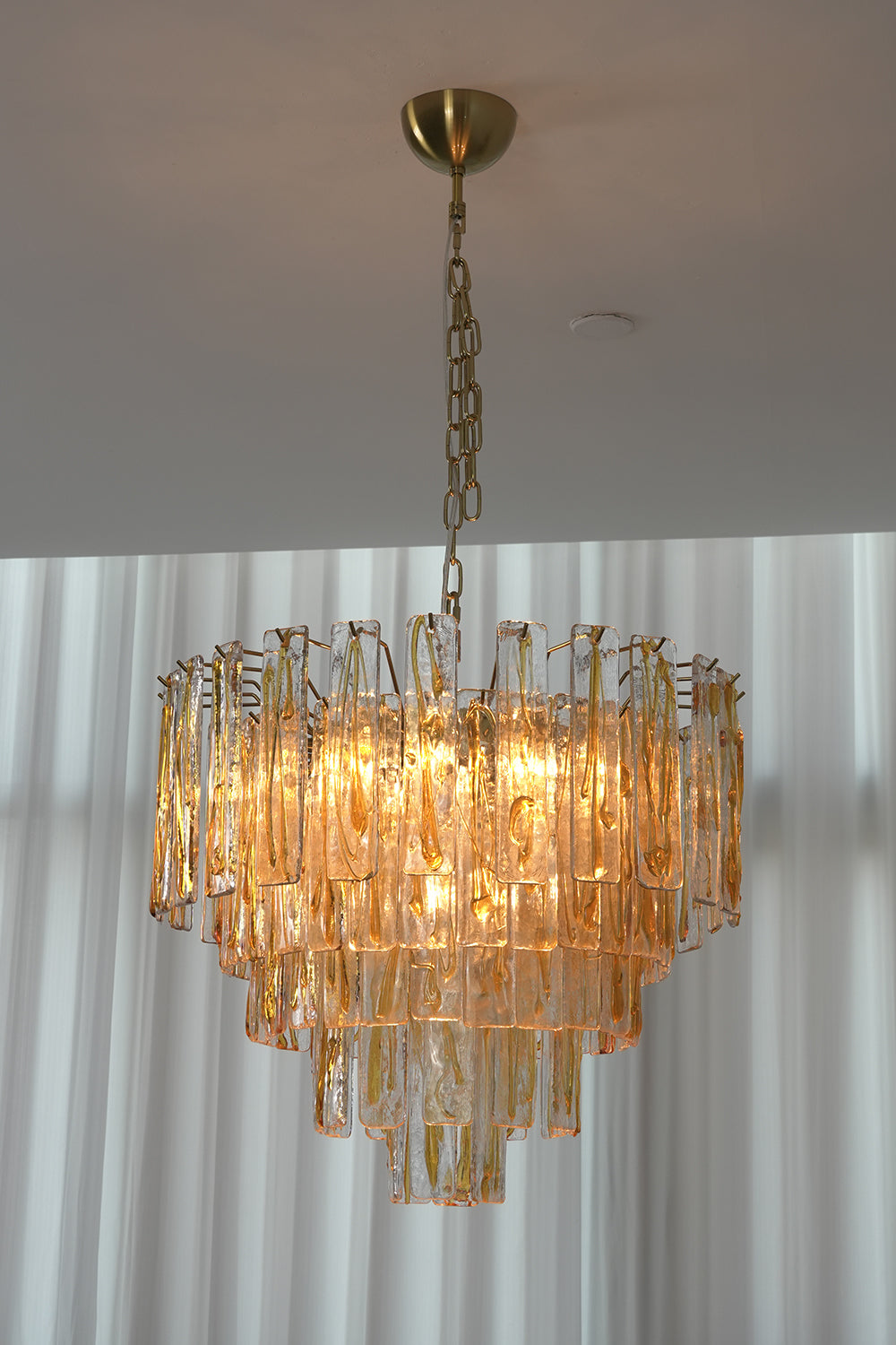 Molten Amber Glass Chandelier | detail | vexa lamps