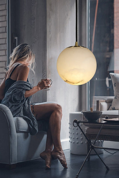 Moon Alabaster Pendant Lamp - vexalamps