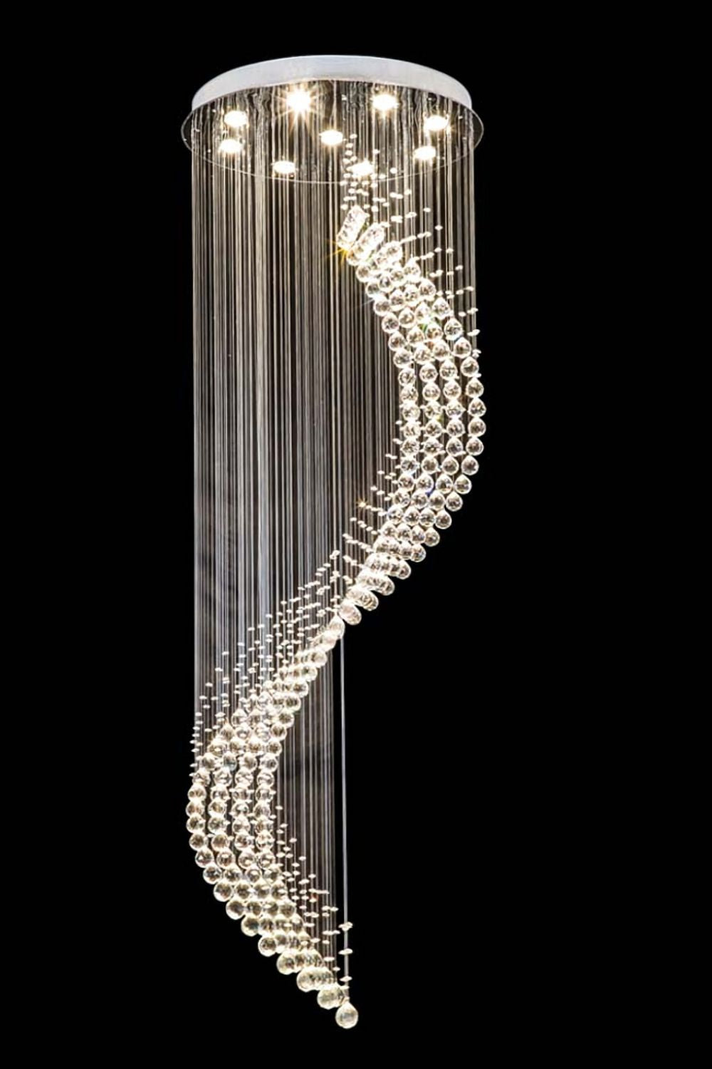 Moon Shaped Curved Crystal Chandelier - vexalamps
