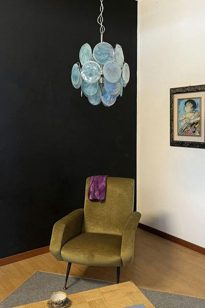 Vintage Art Blue Discs Chandelier - view 6 | vexalamps