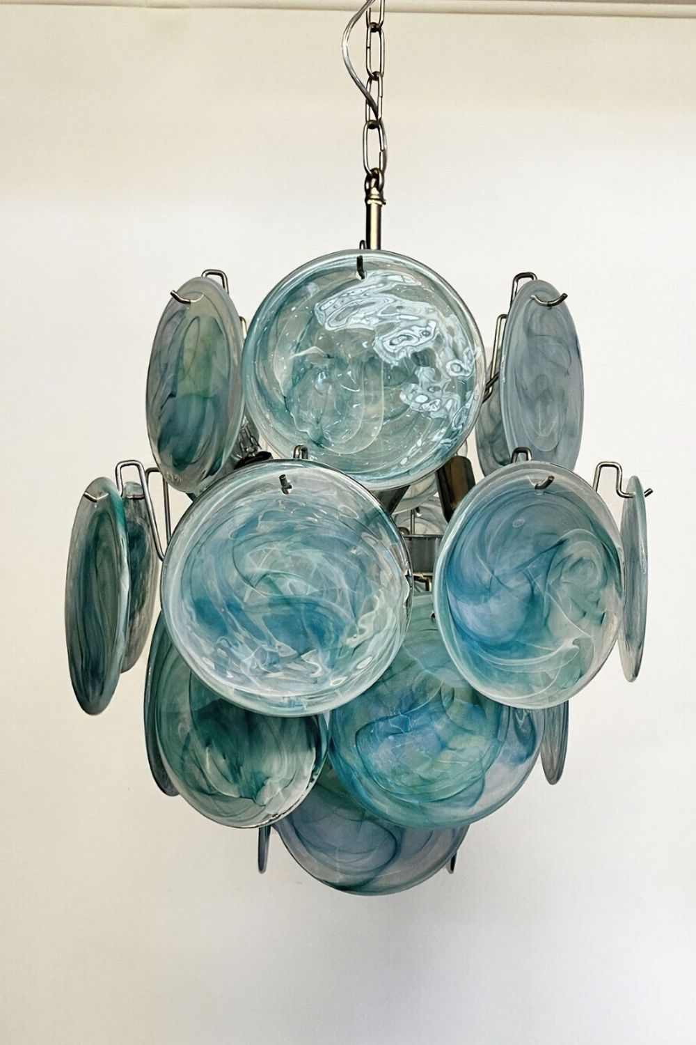 Vintage Art Blue Discs Chandelier - view 19 | vexalamps