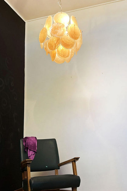Vintage Art Gold Discs Chandelier - view 6 | vexalamps