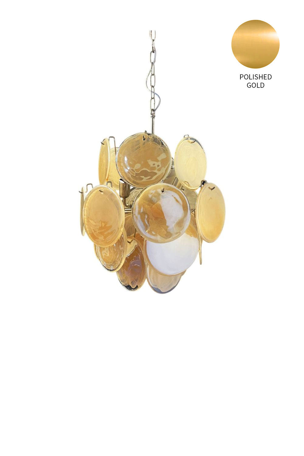 Vintage Art Gold Discs Chandelier - view 24 | vexalamps