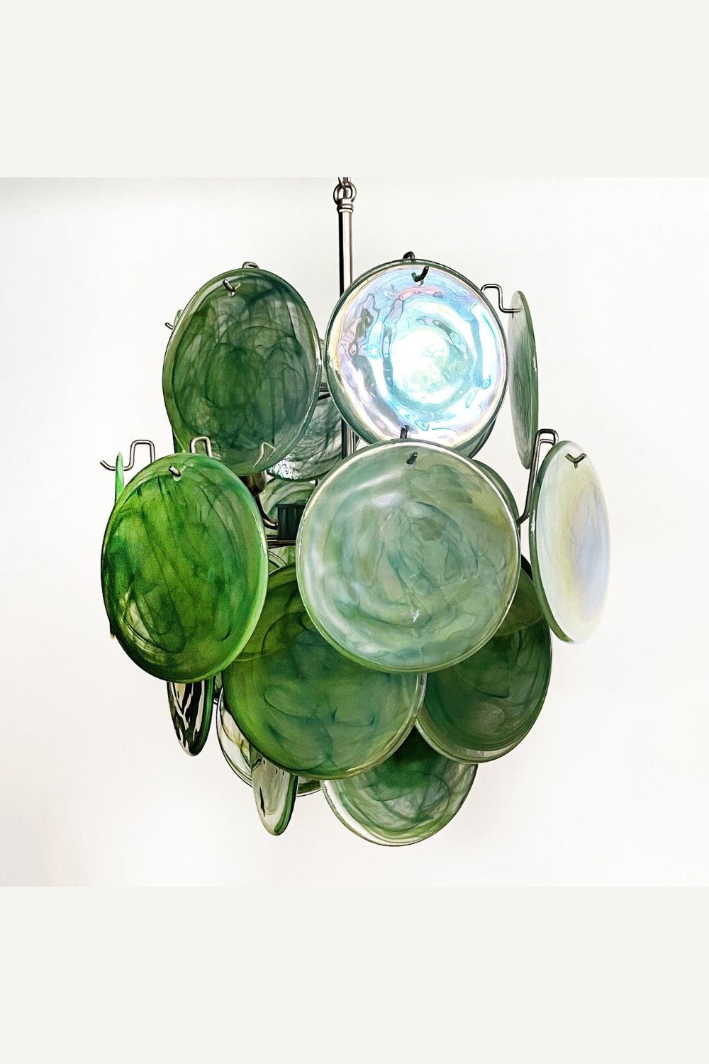 Vintage Art Green Discs Chandelier - view 19 | vexalamps