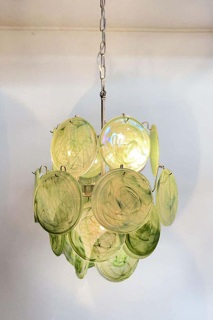 Vintage Art Green Discs Chandelier - view 18 | vexalamps