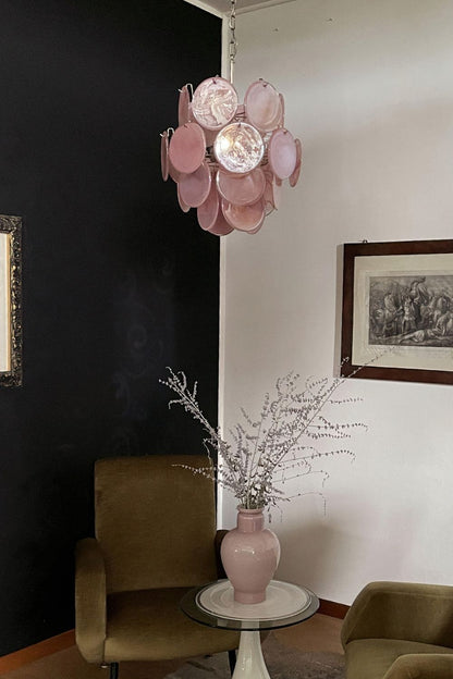 Vintage Art Pink Discs Chandelier - view 7 | vexalamps