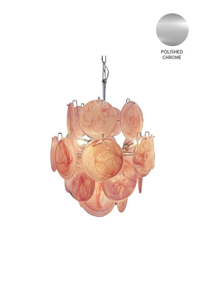 Vintage Art Pink Discs Chandelier - view 23 | vexalamps