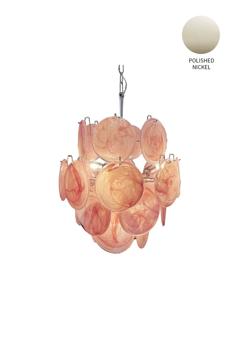 Vintage Art Pink Discs Chandelier - view 24 | vexalamps