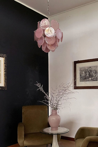 Vintage Art Pink Discs Chandelier - view 6 | vexalamps