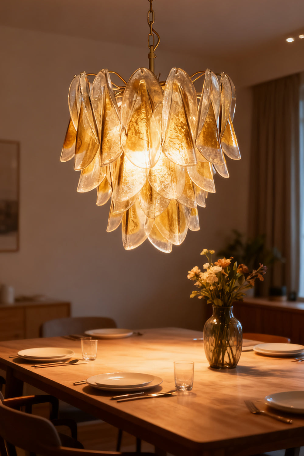 Art Amber  Glass Swallows  Chandelier - view 7 | vexalamps