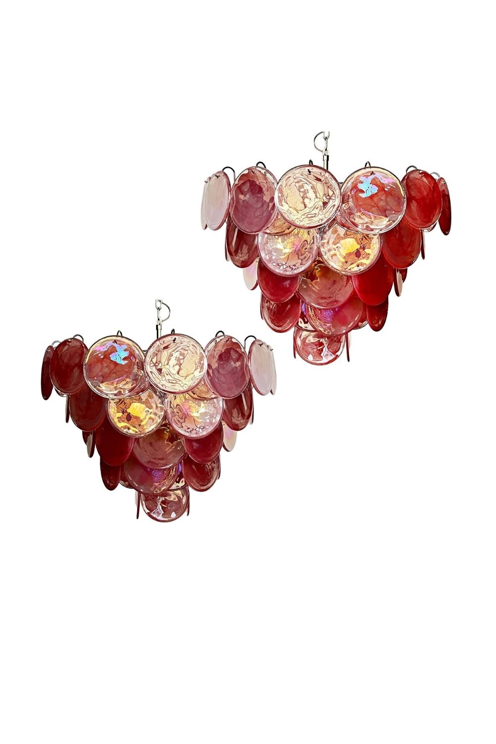Pink Glass High Quality Art Iridescent Chandelier - view 26 | vexalamps