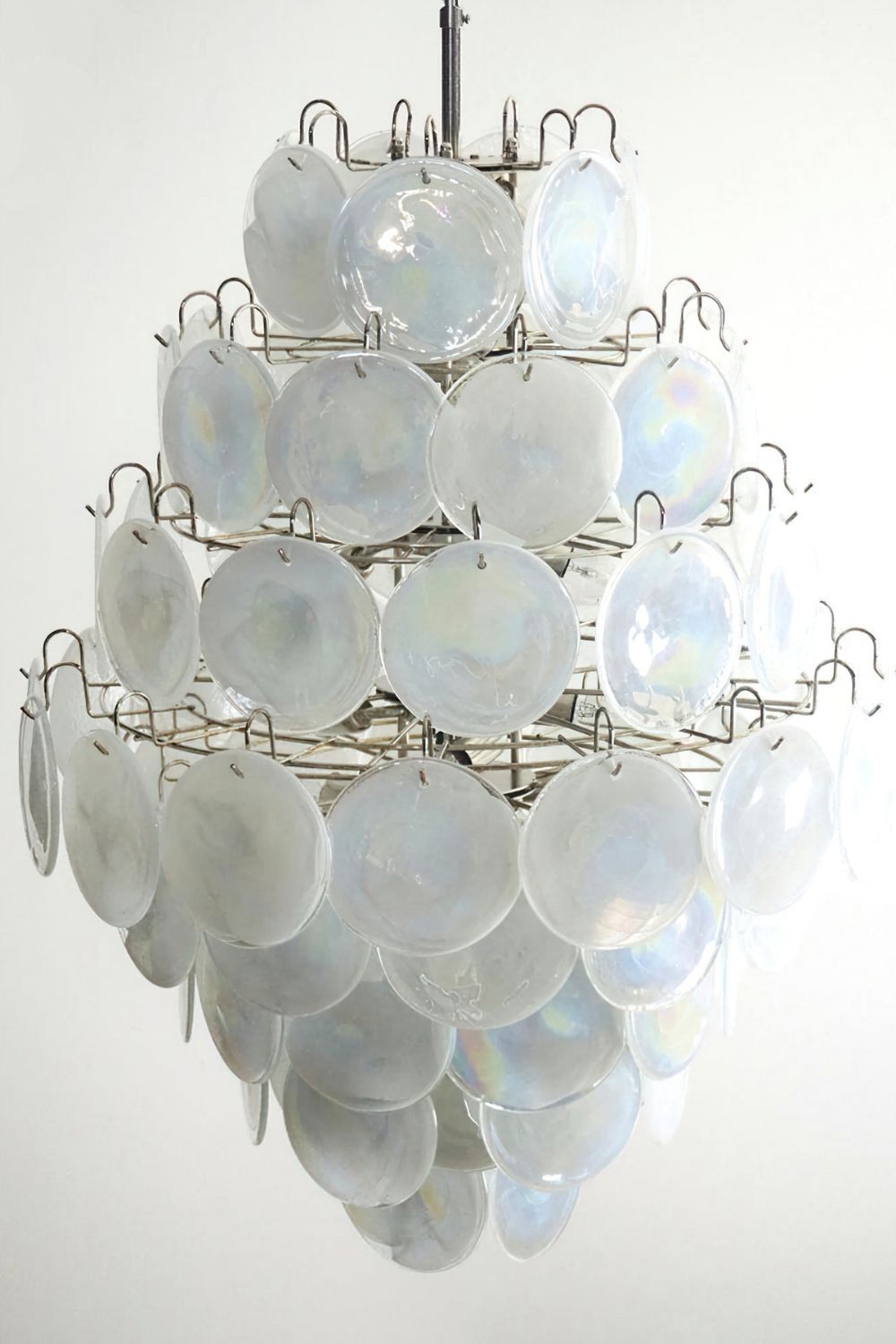 Wonderful Vintage Art White Discs Chandelier - view 13 | vexalamps