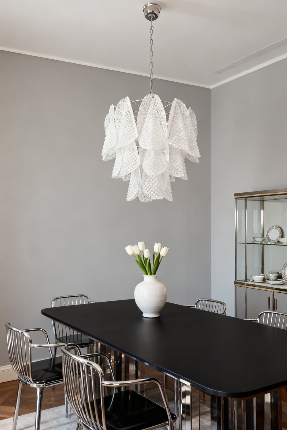 Art Glass Leaf Chandelier - view 2 | vexalamps