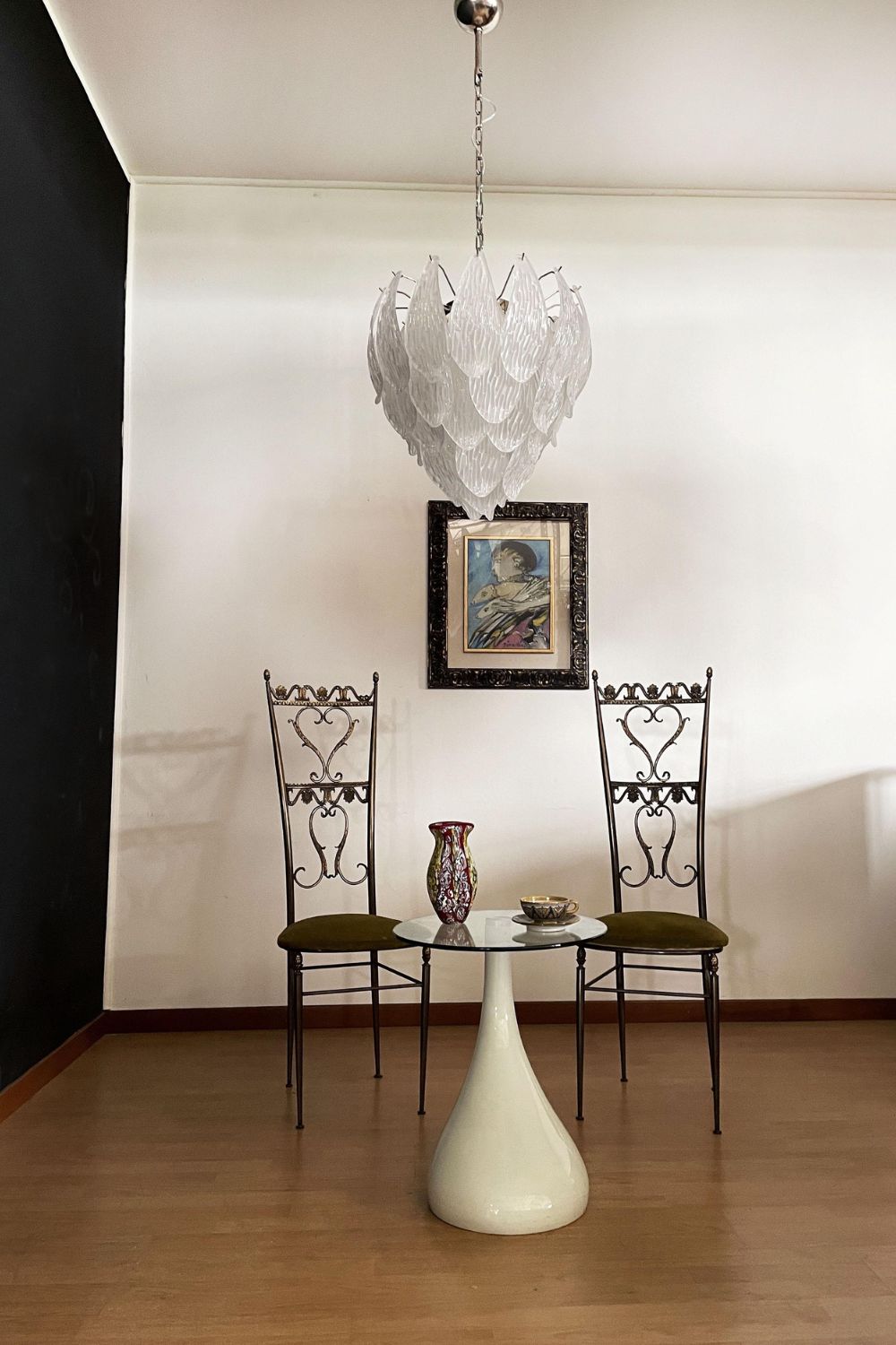Art Glass Petal Chandelier - view 8 | vexalamps
