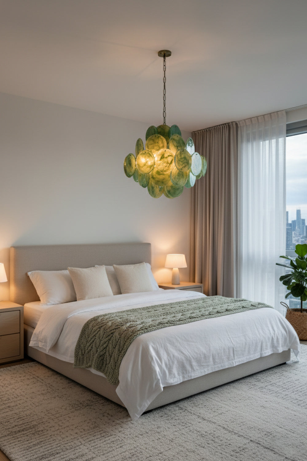Art Green Disks Chandelier - view 9 | vexalamps