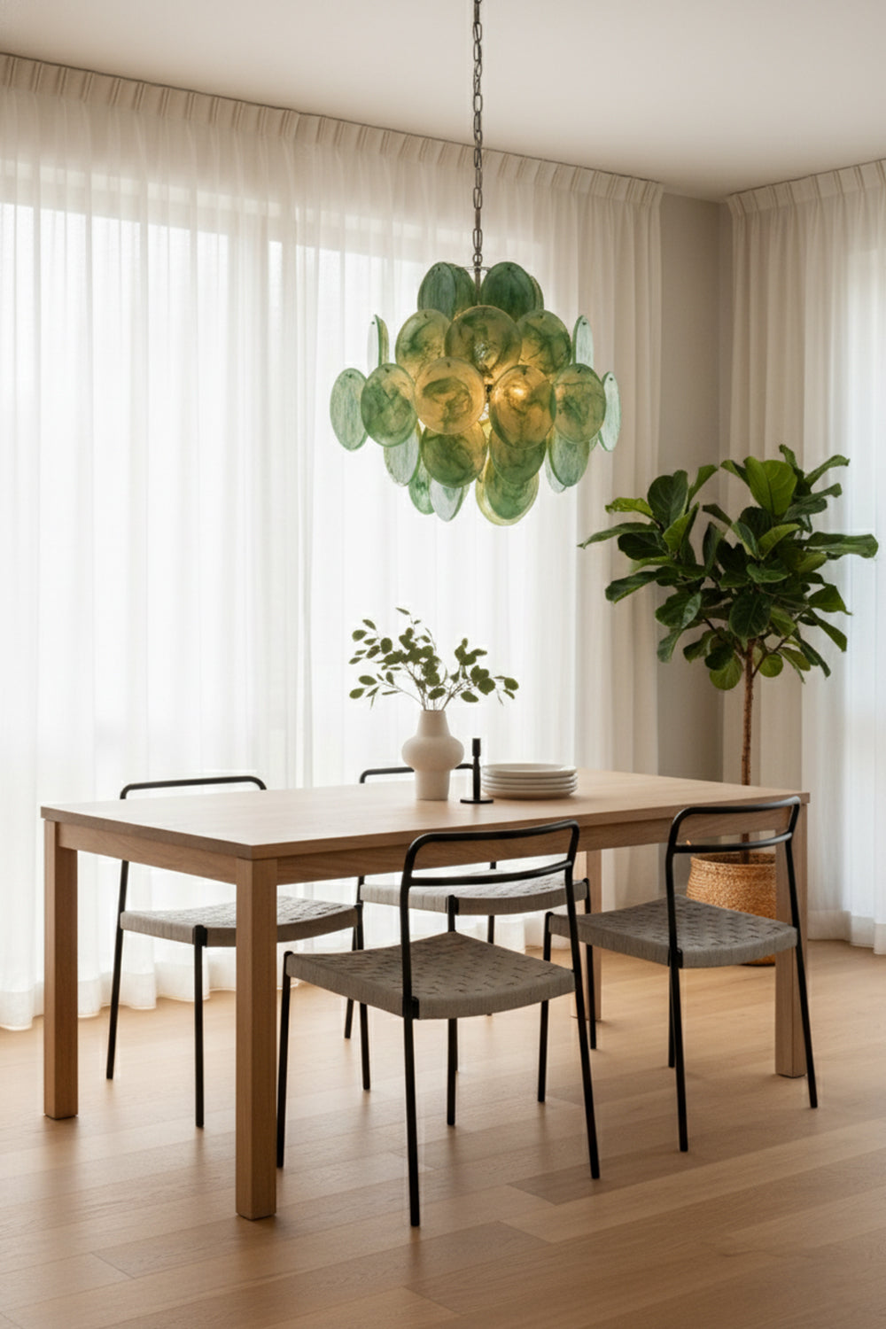 Art Green Disks Chandelier - view 4 | vexalamps