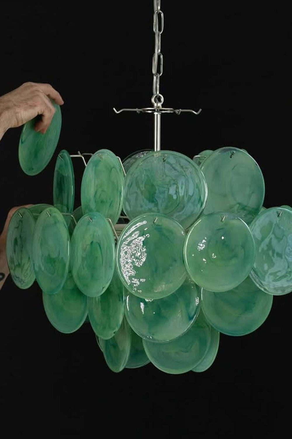 Art Green Disks Chandelier - view 12 | vexalamps