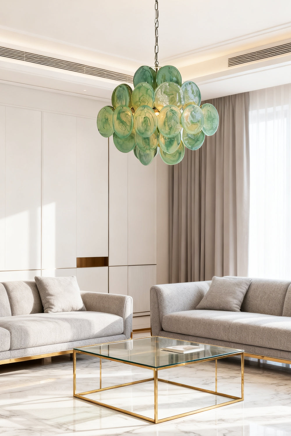 Art Green Disks Chandelier - view 6 | vexalamps