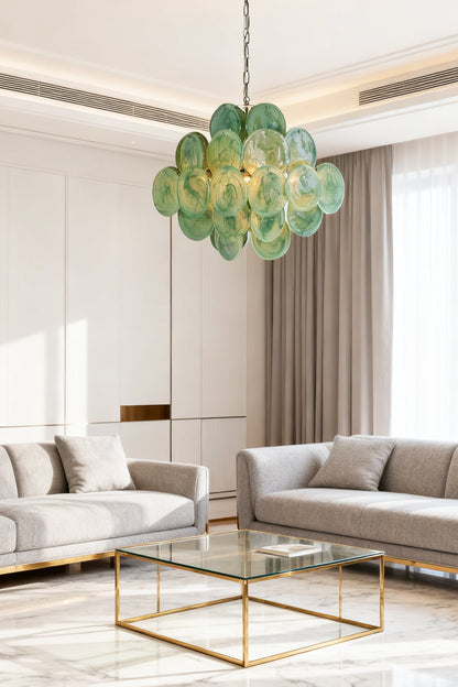Art Green Disks Chandelier - view 6 | vexalamps