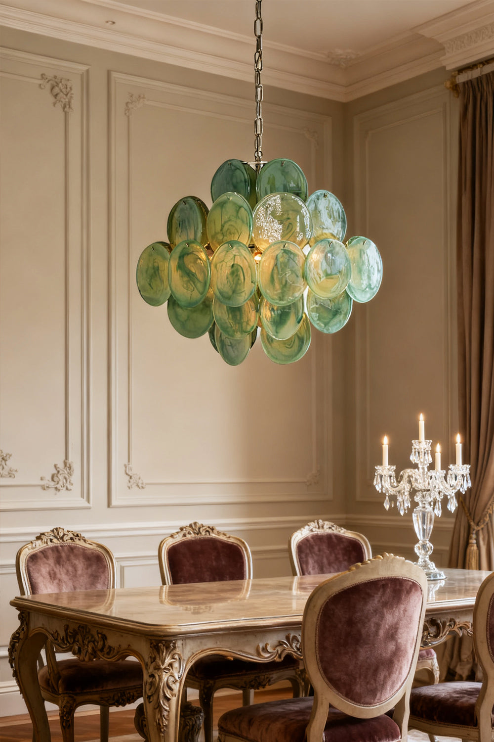 Art Green Disks Chandelier - view 5 | vexalamps