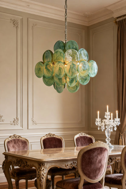 Art Green Disks Chandelier - view 5 | vexalamps