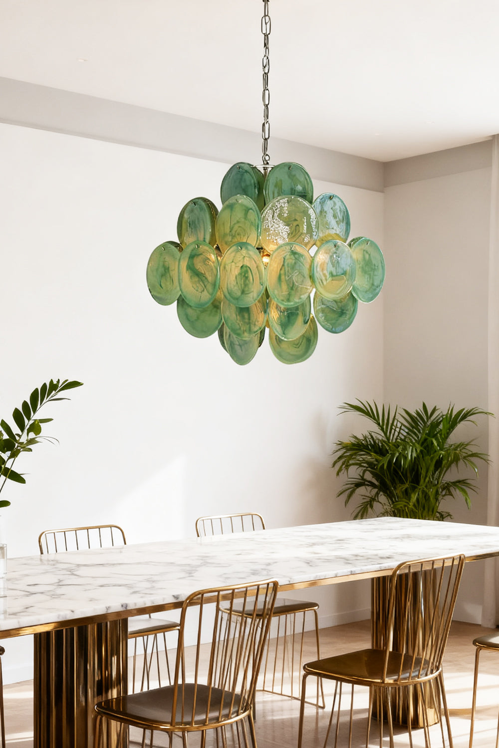Art Green Disks Chandelier - view 2 | vexalamps