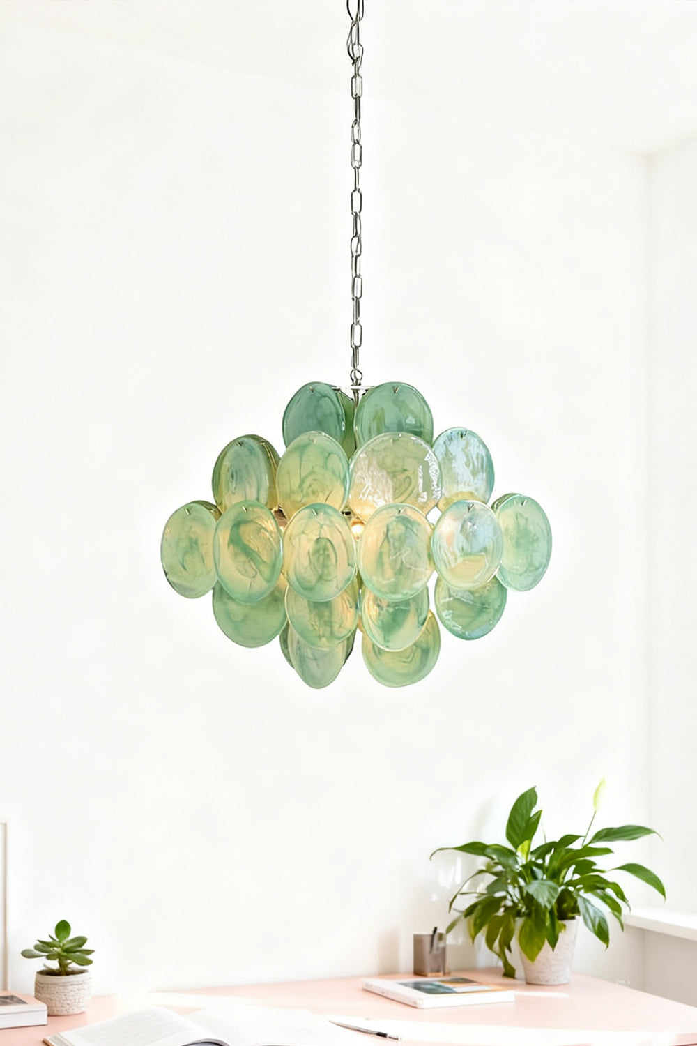 Art Green Disks Chandelier - view 11 | vexalamps