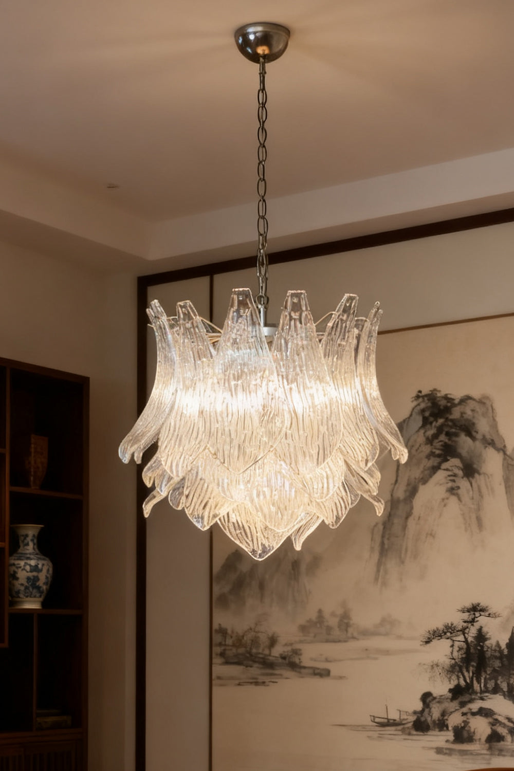 Art Ripple Leaf Glass Chandelier - view 6 | vexalamps