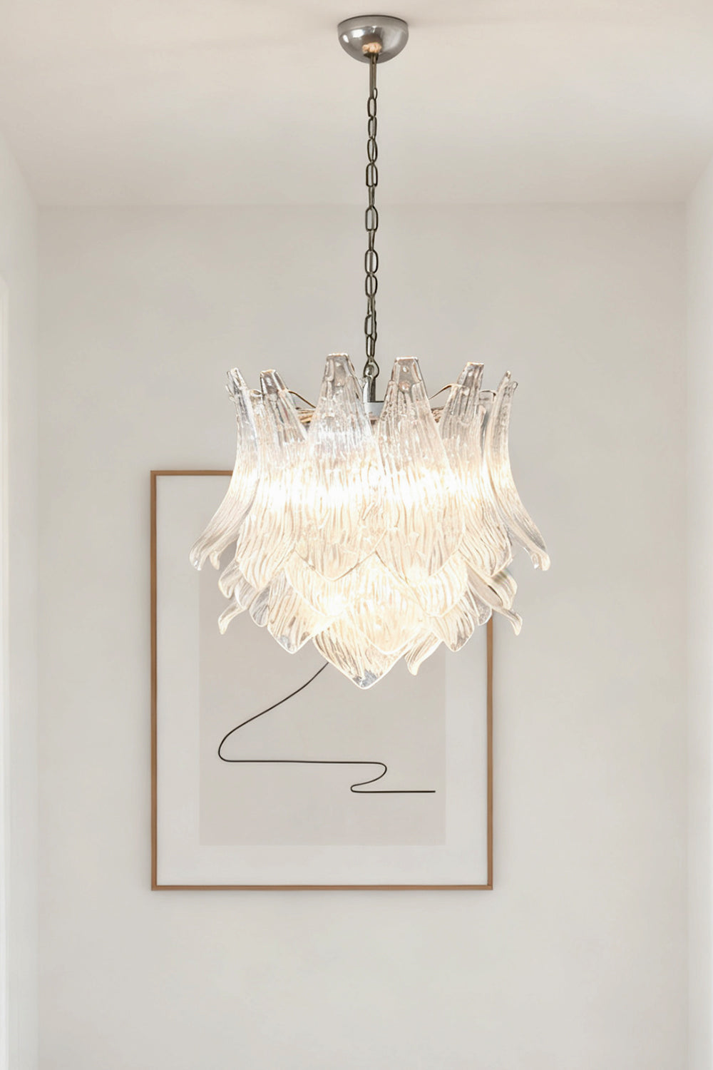 Art Ripple Leaf Glass Chandelier - view 8 | vexalamps