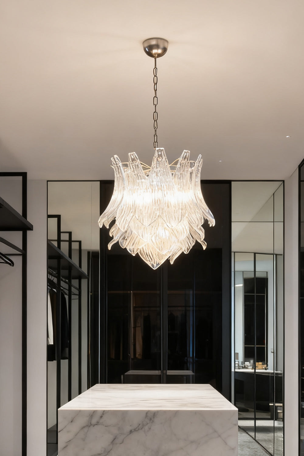 Art Ripple Leaf Glass Chandelier - view 7 | vexalamps