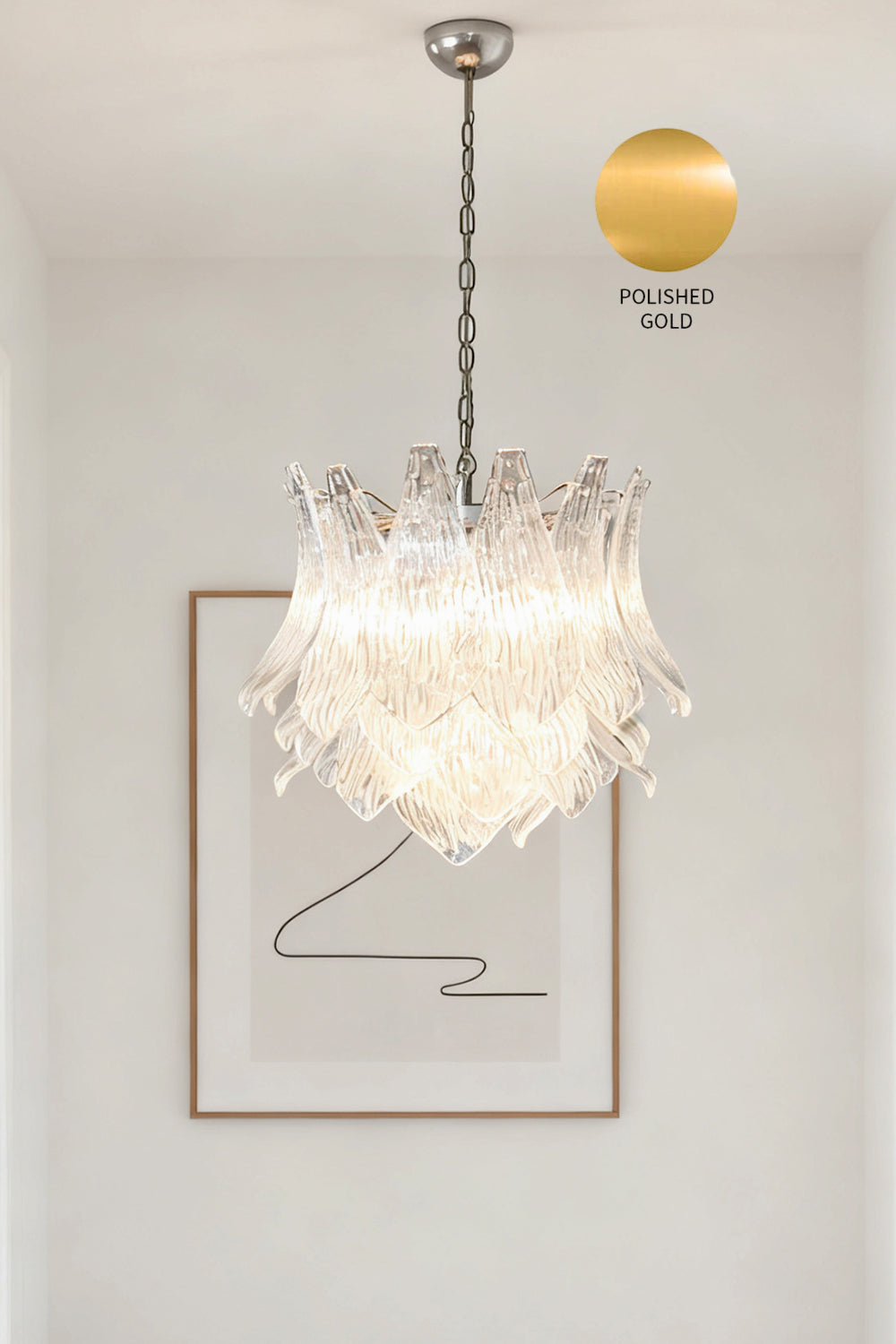 Art Ripple Leaf Glass Chandelier - view 18 | vexalamps