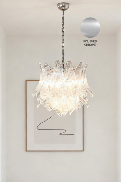 Art Ripple Leaf Glass Chandelier - view 19 | vexalamps
