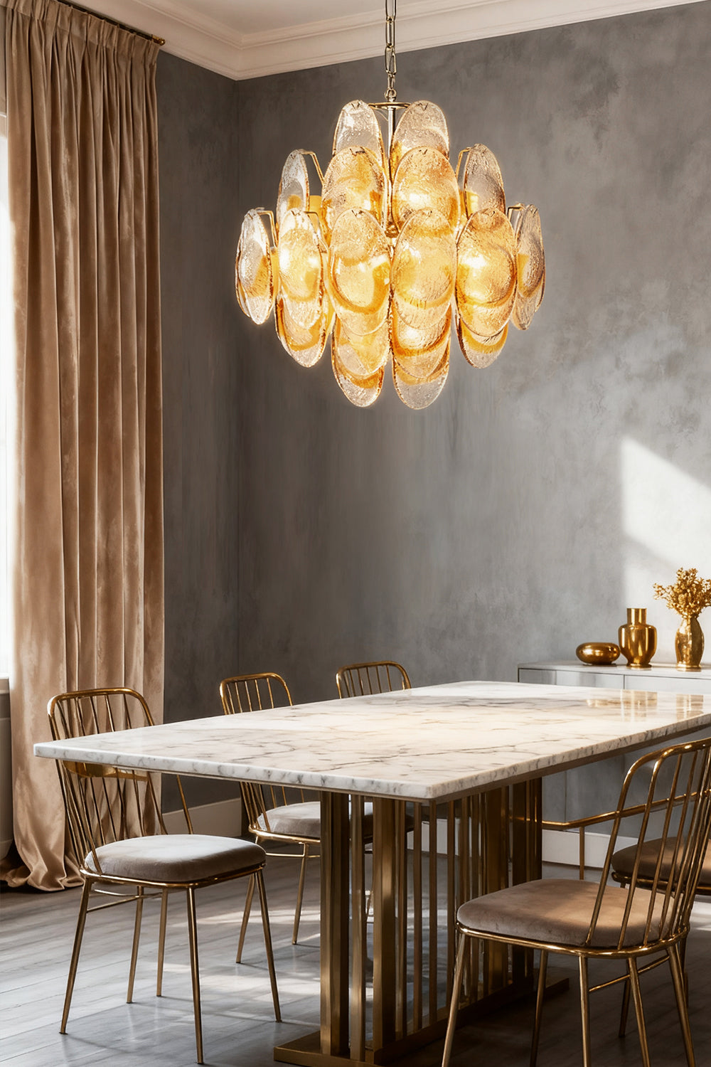 Art Shell-Shaped Glass Chandelier - view 8 | vexalamps