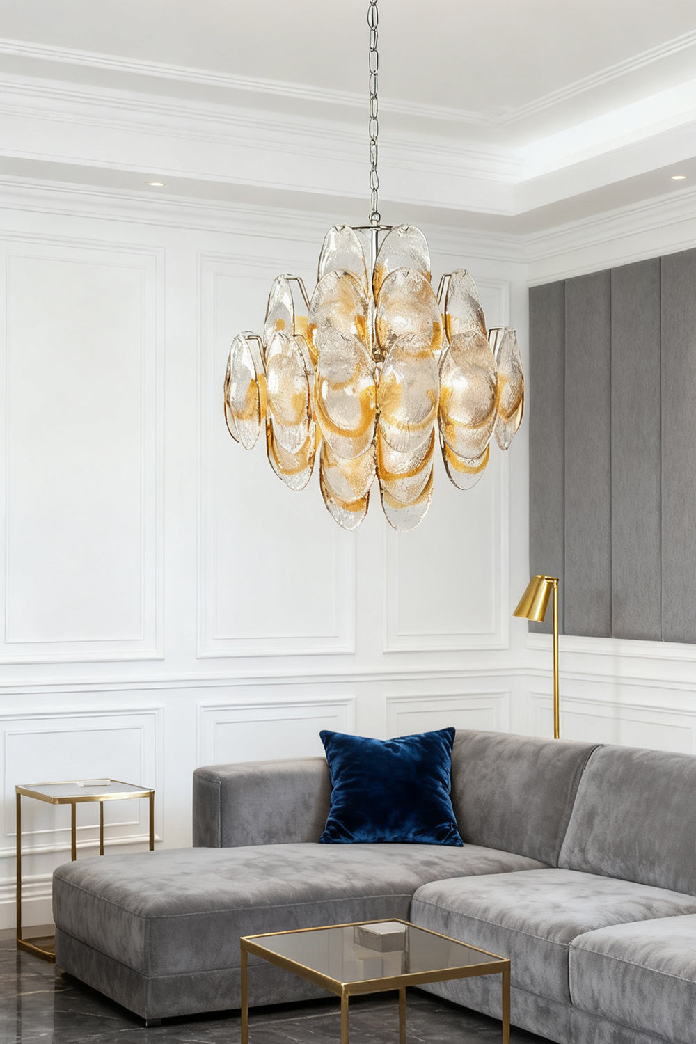 Art Shell-Shaped Glass Chandelier - view 7 | vexalamps